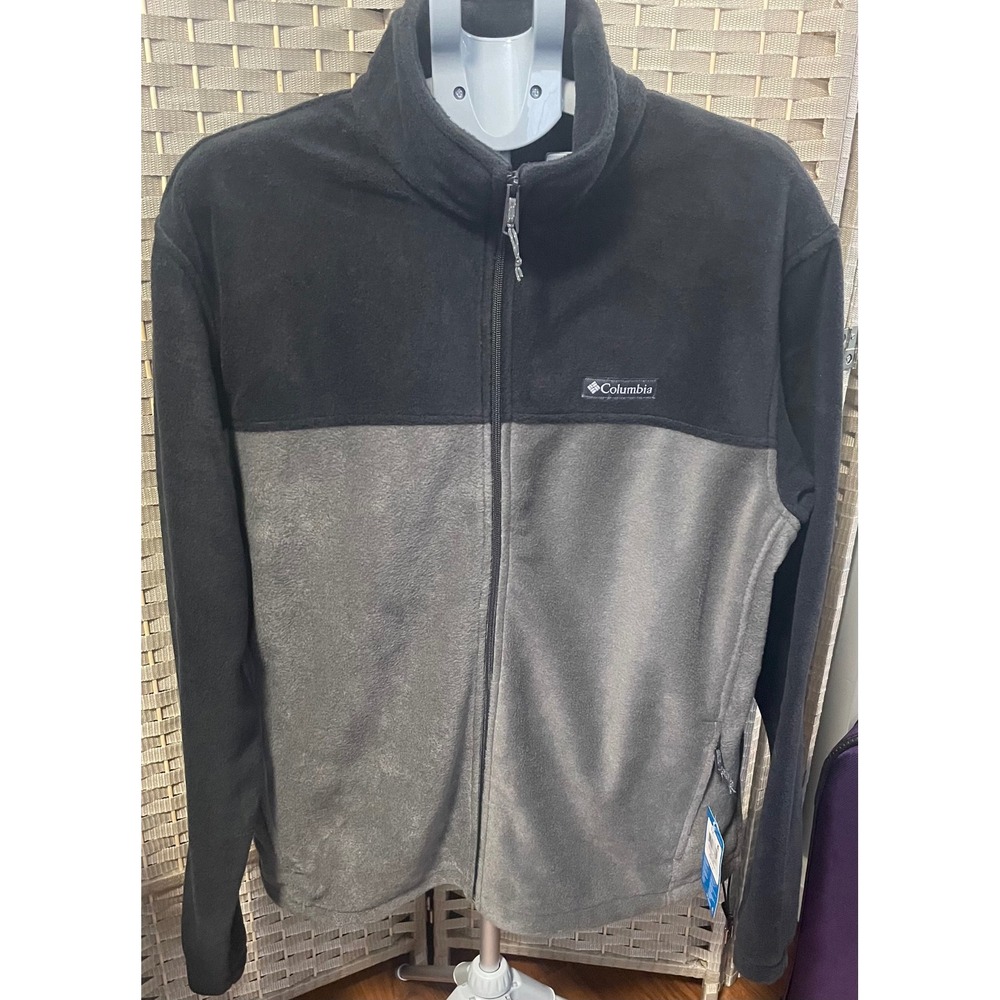 Columbia Steens Mountain Full Zip 2.0 Fleece Jacket Black Grey Mens XL